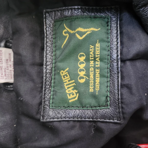 Multicolor Leather Bomber Jacket - Picture 2 of 9